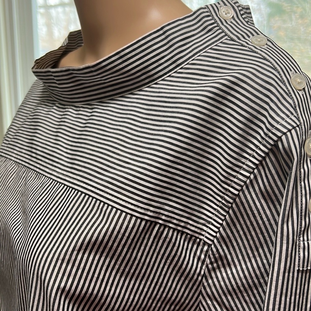 J. Crew Striped Women's Blue and White Top, 100% Cotton, Like New, Size 18